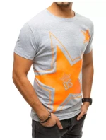 Pánské tričko s potiskem světle šedé model 21962695 - Dstreet Pánské tričko s potiskem světle šedé model 21962695 - Dstreet