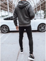 Pánská rozepínací zateplená mikina tmavě šedá Dstreet BX5598