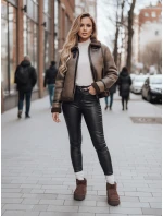 Dámská semišová bunda s ovčí kůží coffee Dstreet model 21993894 - FashionStreet