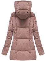 Dámská krátká zimní bunda se zipy starorůžová (7750) Dámská krátká zimní bunda se zipy starorůžová (7750)