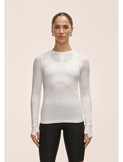 Dámské tričko Casall Maze Long Sleeve, bílé