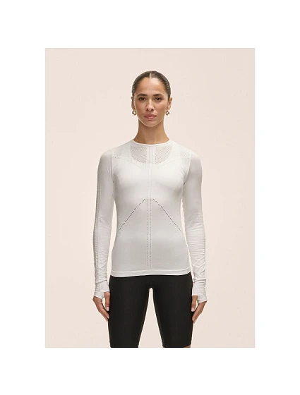 Dámské tričko Casall Maze Long Sleeve, bílé Dámské tričko Casall Maze Long Sleeve, bílé