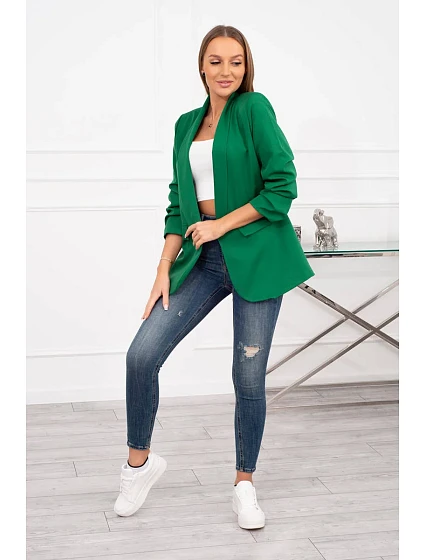 Bunda s klopou elegantní tmavě zelená