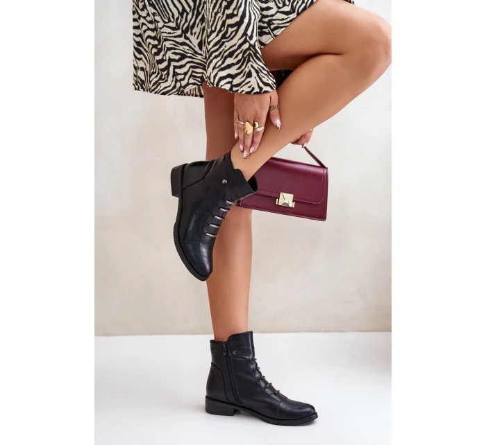 Zateplené dámské boty na plochém podpatku černé model 21672283 - Boto Zateplené dámské boty na plochém podpatku černé model 21672283 - Boto