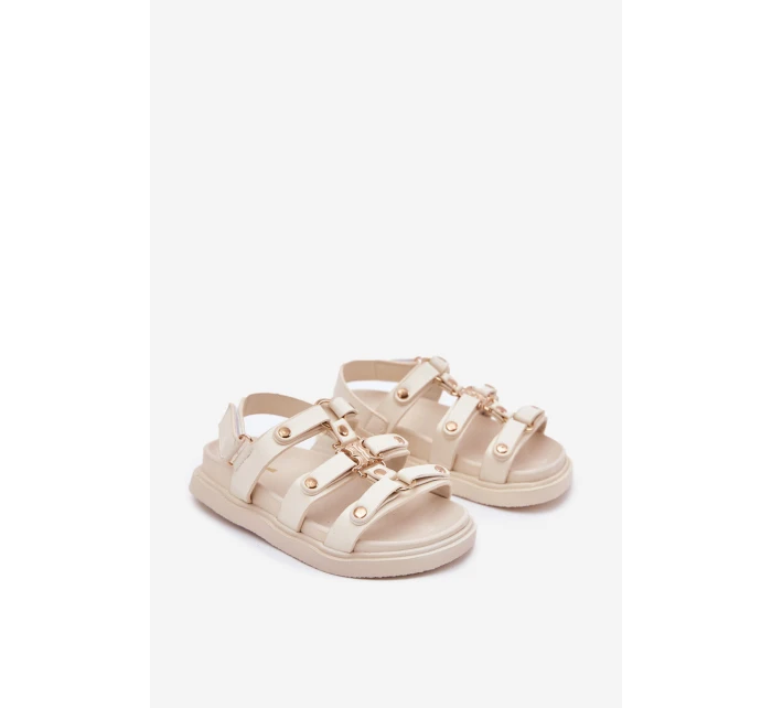 Dětské Sandály Se Zlatým Detalem Béžové Lunessa Dětské Sandály Se Zlatým Detalem Béžové Lunessa