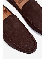 Pánské mokasiny z přírodního semiše Big Star TT174202 Čokoládové Pánské mokasiny z přírodního semiše Big Star TT174202 Čokoládové