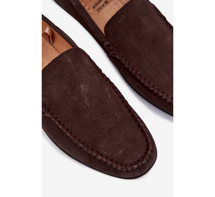 Pánské mokasiny z přírodního semiše Big Star TT174202 Čokoládové Pánské mokasiny z přírodního semiše Big Star TT174202 Čokoládové