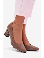 Lodičky z eko semiše  světle hnědé s ozdobným model 22091818 - SERGIO LEONE