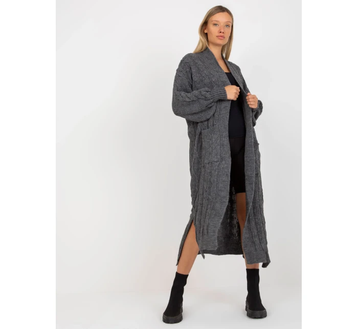 Dámský svetr LC SW model 17650084 tmavě šedý - FPrice Dámský svetr LC SW model 17650084 tmavě šedý - FPrice