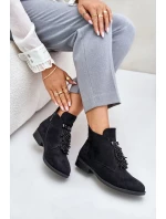 Zateplené Nízké Kotníkové Boty s Ozdobou na Zip S.Barski Černé Zateplené Nízké Kotníkové Boty s Ozdobou na Zip S.Barski Černé