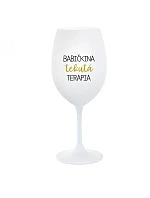 BABIČKINA TEKUTÁ TERAPIA - biely pohár na víno 350 ml