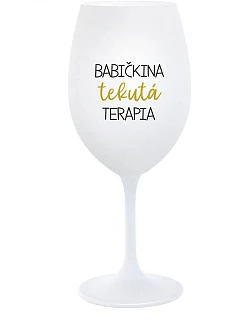 model 22163804 TEKUTÁ TERAPIA biely pohár na víno 350 ml - Giftela