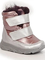 Dětské nepromokavé sněhule Jr 06895 / KOR6895B Střibrná - pudr růžová - Kornecki