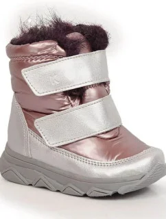 Dětské nepromokavé sněhule Jr 06895 / KOR6895B Střibrná - pudr růžová - Kornecki