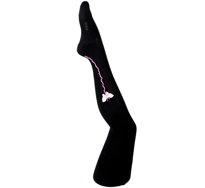 HLADKÉ PUNČOCHÁČE S LEMEM A APLIKACÍ 2-6 LET