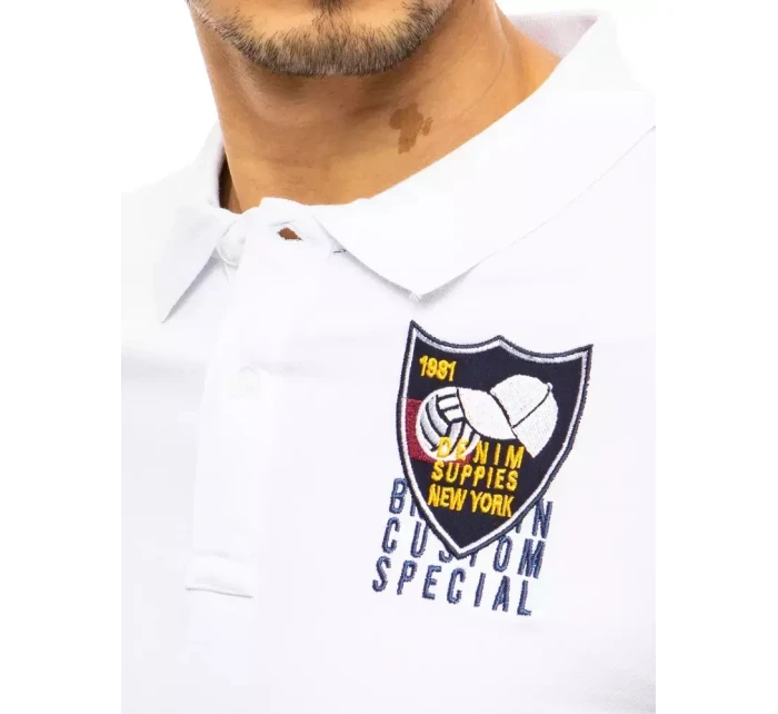 FashionStreet bílá vyšívaná polokošile PX0392