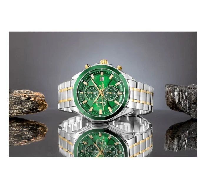 Pánské hodinky Giewont Chronograph Sapphire Silver Green GW7290-B7
