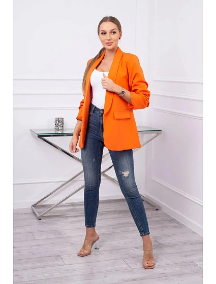 Sako s klopami elegantní oranžové