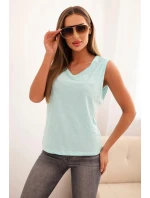 Dámská košile z bavlny střihu mátová model 21227168 - K-Fashion