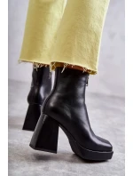 Dámské kozačky na  se zipem černá model 21595111 - Boto