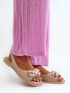 Dámské Sandály S Ozdobami model 21665108 Béžové - S.Barski