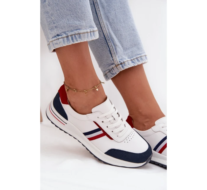 Dámské kožené sportovní boty modré model 21708095 - EVENTO Dámské kožené sportovní boty modré model 21708095 - EVENTO