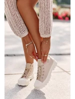 Dámské Tenisky S Vysokým Kotníkem Big Star Béžové Dámské Tenisky S Vysokým Kotníkem Big Star Béžové