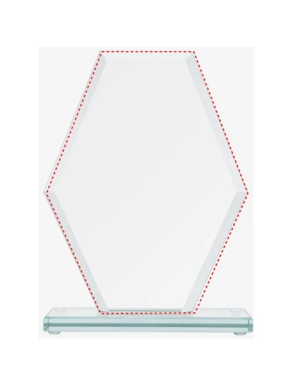 Skleněná trofej s matným podstavcem