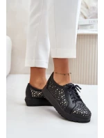 Kožené Polobotky Na Platformě S Černé model 21670952 - Zazoo Kožené Polobotky Na Platformě S Černé model 21670952 - Zazoo