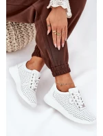 Dámské Kožené Sportovní Boty model 21686730 Bílé - VINCEZA