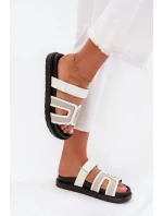 Dámské pantofle na platformě se suchým zipem bílé model 21703973 - Boto Dámské pantofle na platformě se suchým zipem bílé model 21703973 - Boto