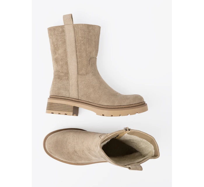 Stylové dámské hnědé kotníčkové boty platforma Stylové dámské hnědé kotníčkové boty platforma