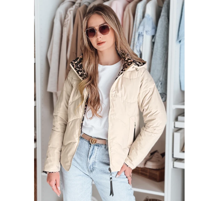 Dámská oboustranná přechodná bunda ZIBERKA béžová FashionStreet TY4869