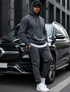 Pánská mikina s kapucí antracitová model 21961947 - Dstreet