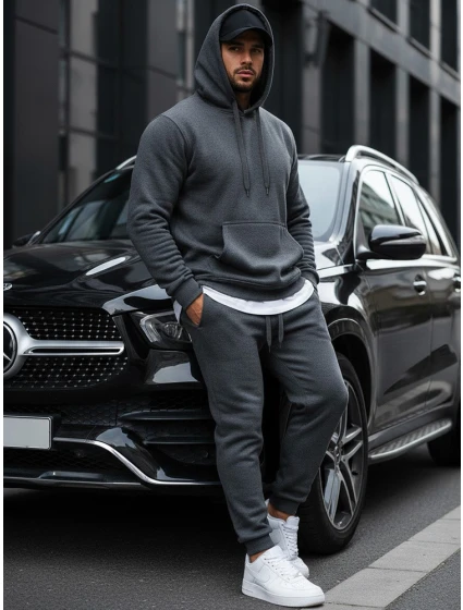 Pánská mikina s kapucí antracitová model 21961947 - Dstreet