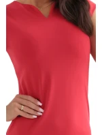 model 21234662 Klasické vypasované šaty v červené barvě - numoco model 21234662 Klasické vypasované šaty v červené barvě - numoco