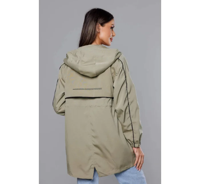 Tenká dámská bunda v olivové barvě s podšívkou model 18019154 - S'WEST Tenká dámská bunda v olivové barvě s podšívkou model 18019154 - S'WEST