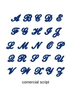 Výšivka monogram dvě písmena Allegra script Výšivka monogram dvě písmena Allegra script