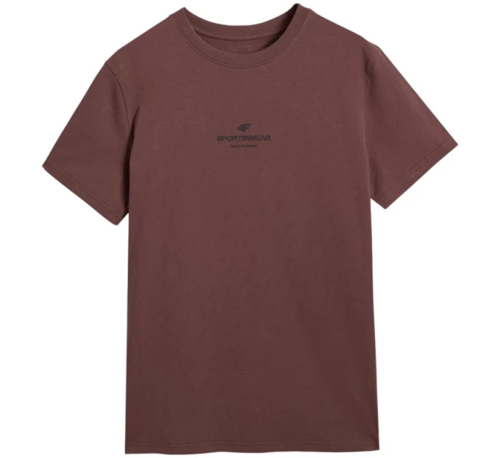 Pánské tričko 4F M2961 tmavě hnědé 4FWAW25TTSHM2961 80S pánské