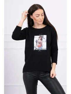 Halenka s potiskem Originální černá