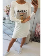 Šaty s potiskem Dream ecru Šaty s potiskem Dream ecru