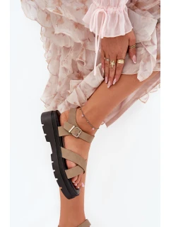 Dámské sandály na platformě z eko kůže khaki Gevinniser