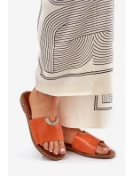 Dámské Pantofle Eko Kožené S Ozdobnými Oranžové model 21689334 - Boto Dámské Pantofle Eko Kožené S Ozdobnými Oranžové model 21689334 - Boto