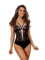 Dámské sexy body V-10110 Černá s tělovou - Axami Dámské sexy body V-10110 Černá s tělovou - Axami