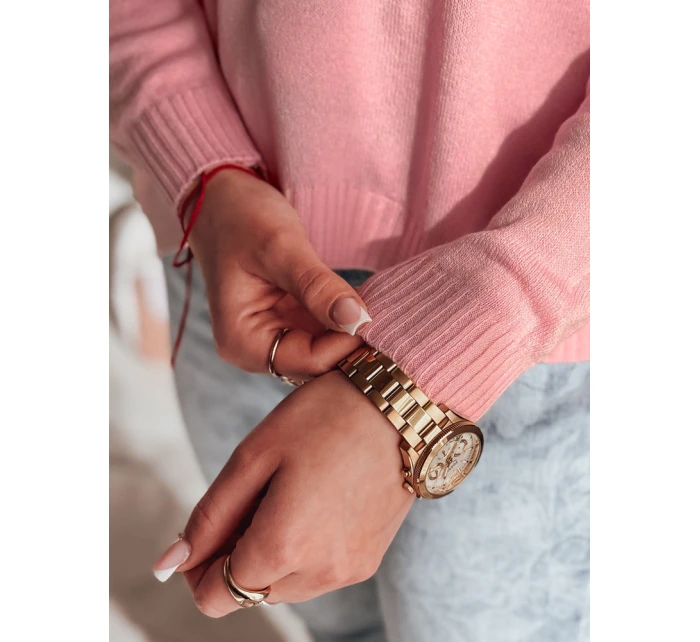 Dámský oversize hladký svetr SENZIA pink FashionStreet MY2447