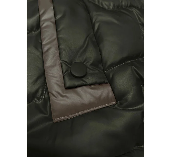 Krátká dámská vesta v khaki barvě se stahovacími boky model 20867419 - S'WEST