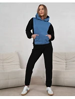 Dámská dvoubarevná tepláková souprava v modré a černé barvě model 22049195 - Moon