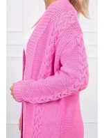 Svetr Cardigan kostkovaný světle růžový