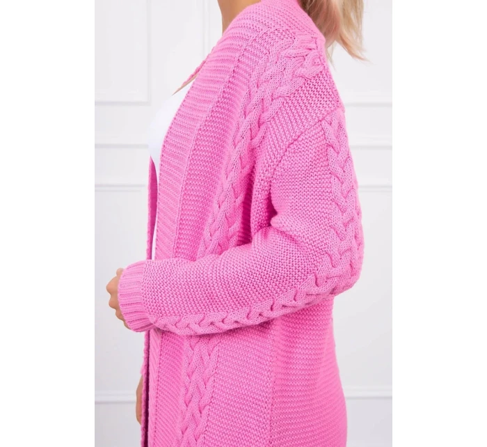 Svetr Cardigan kostkovaný světle růžový