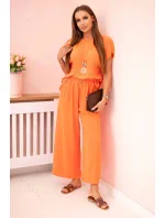 Viskózový komplet plisovaná halenka + kalhoty model 21961205 - K-Fashion Viskózový komplet plisovaná halenka + kalhoty model 21961205 - K-Fashion